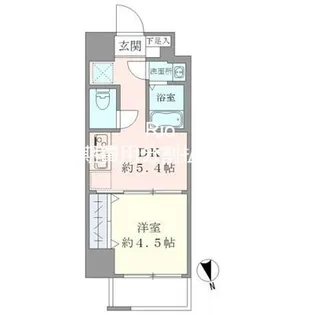 1DKの間取り画像