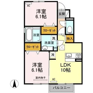 クレストラヴェール I【1階】の間取り