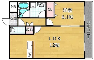 SーCUBE長尾【3階】の間取り