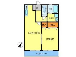 山梨県甲斐市西八幡【アパート】の間取り