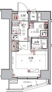 1DKの間取り画像