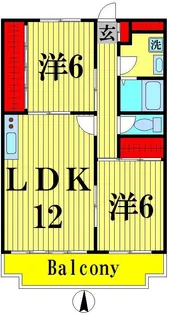 2LDKの間取り画像