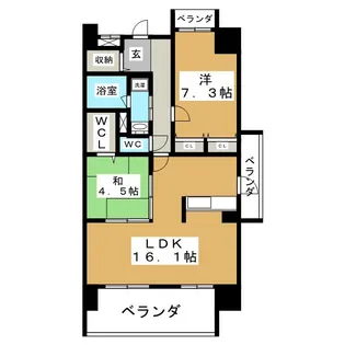 Rapersiz東白壁【7階】の間取り