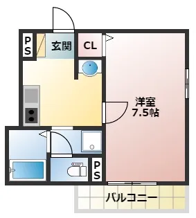 ソワサント上の丸【2階】の間取り