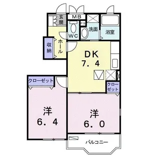 アムールD【1階】の間取り