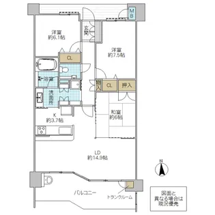 プレミスト見川【5階】の間取り