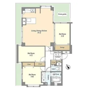 東京都港区高輪4【マンション】の間取り