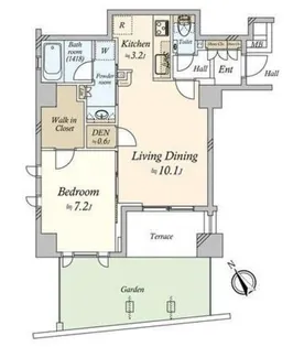 プレミスト不動前【1階】の間取り