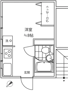 高輪マンション【1階】の間取り