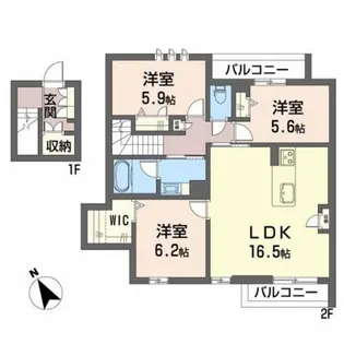 サリーチェ A棟【2階】の間取り