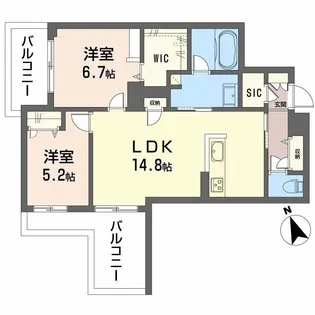 ピアヌーラ祇園【2階】の間取り