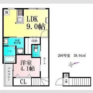 CloudNine台原【2階】の間取り