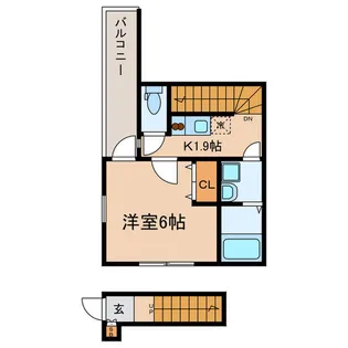 カーサ大和町A【2階】の間取り