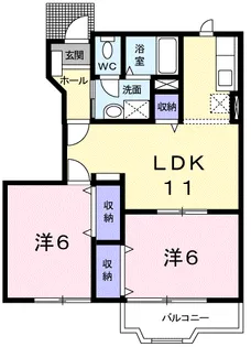 カーサ・グランデA【1階】の間取り