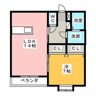 レスコ桃園【3階】の間取り