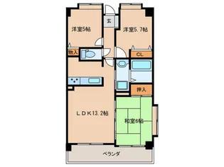 シュロスブルーメ大濠【2階】の間取り