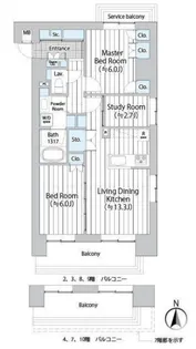 GOTEN 武蔵小杉【9階】の間取り