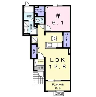 スカイパレスB【1階】の間取り