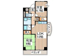 コーポノーブル【4階】の間取り