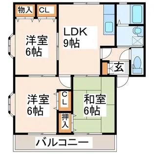 レジオンあきつ A【1階】の間取り