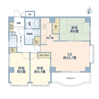 ヴェリテ根岸森林公園【2階】の間取り