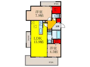 Rencontre茨木【1階】の間取り