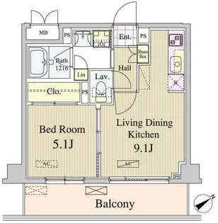 アンソレイユ代々木【4階】の間取り
