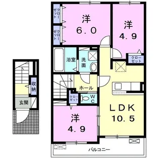キャトルセゾン レテ【2階】の間取り