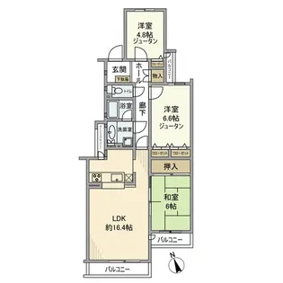 藤和ライブタウン相模原1号棟【1階】の間取り