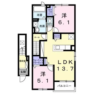仮)古ケ崎2丁目アパートB【2階】の間取り