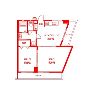 矢口台マンション【4階】の間取り