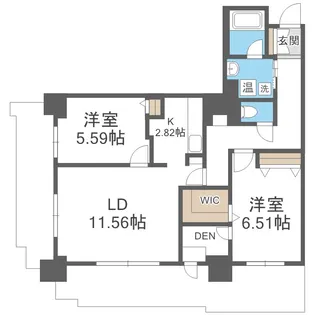 パシフィックタワー札幌【25階】の間取り