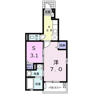 メゾンド・シュシュ【1階】の間取り