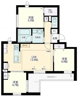 セノーテ南台【2階】の間取り