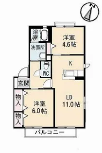 バリュージュI【2階】の間取り