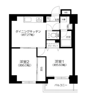 グランシャリオ国立【5階】の間取り