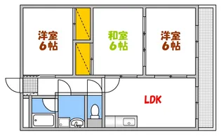 サンブライト吉島【6階】の間取り