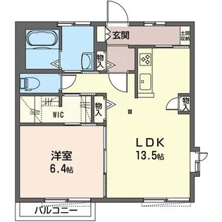 ハイツエンデュランスB【1階】の間取り
