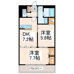 ハーミテイジ長嶺弐番館【3階】の間取り