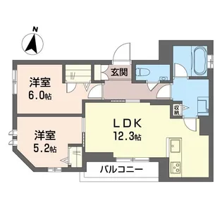 グランリュクス中野坂上【2階】の間取り