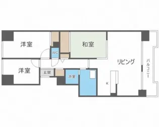 ベルフラワー八軒マンション【9階】の間取り