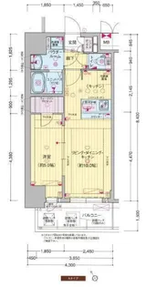 プレサンス大国町ラヴェニール【4階】の間取り