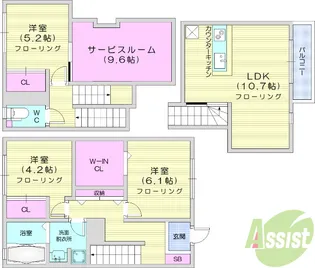 ヴィラヴェルデB【2階】の間取り