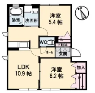 ヴァン・ベールD棟【1階】の間取り