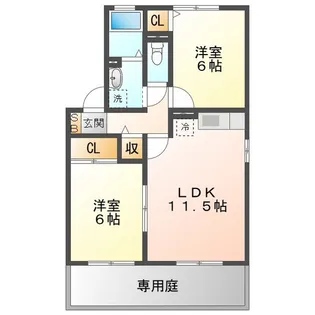 エルバルト高岡【1階】の間取り