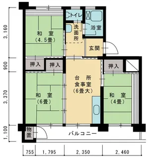 UR徳力【4階】の間取り