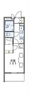 レオパレスフリージア若宮【2階】の間取り