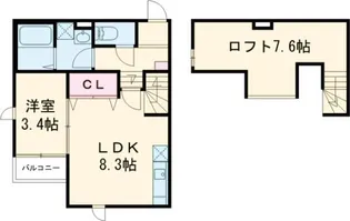 ポラリス大牟田2【1階】の間取り