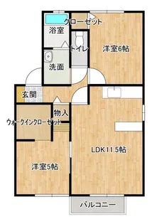 メゾンひろB【2階】の間取り