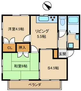プロスペリティー行田【1階】の間取り